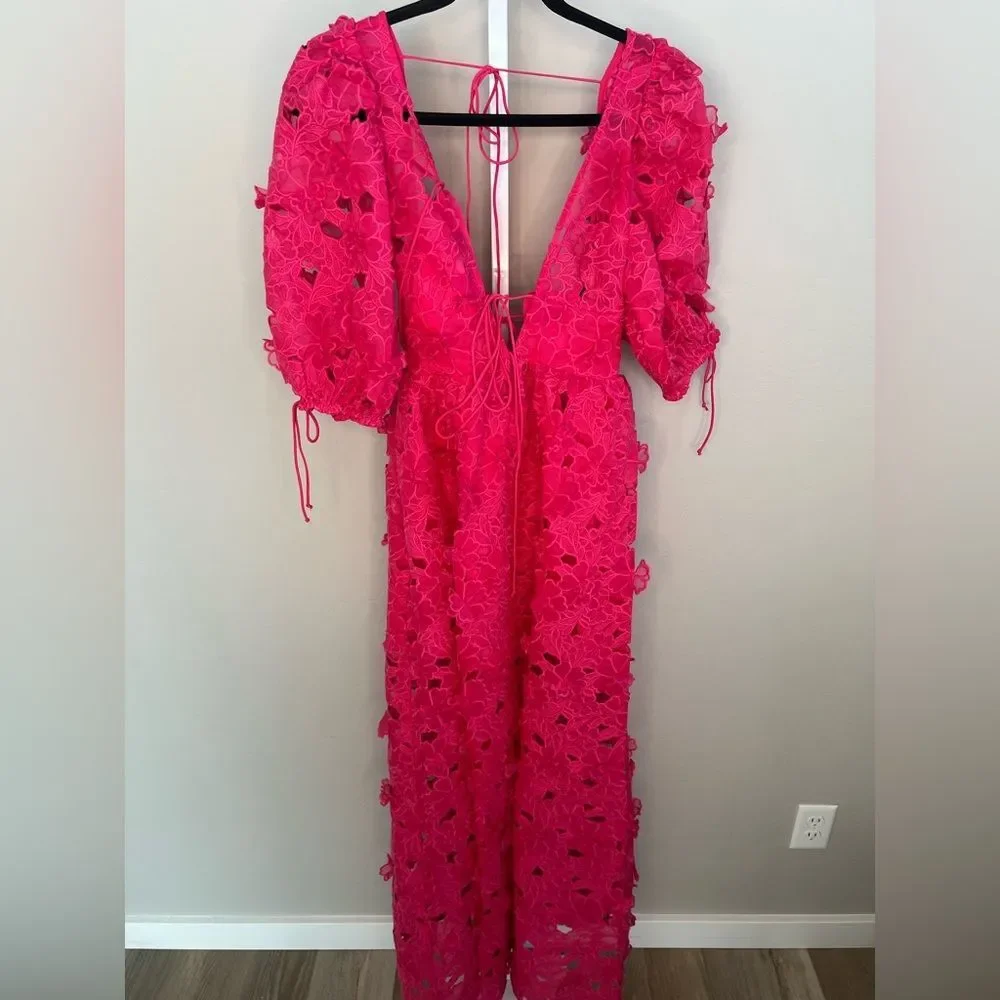 NWT For Love & Lemons Leighton Maxi Dress / Pink / Size XS - Picture 2 of 10